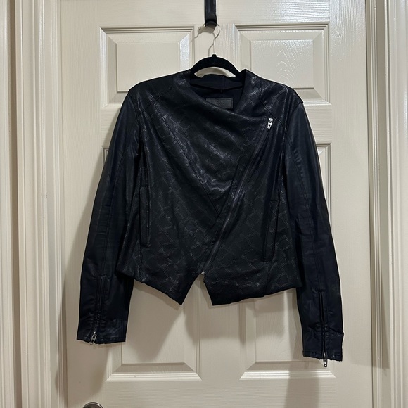 Blank NYC snakeskin faux leather moto jacket black size medium - Picture 1 of 6